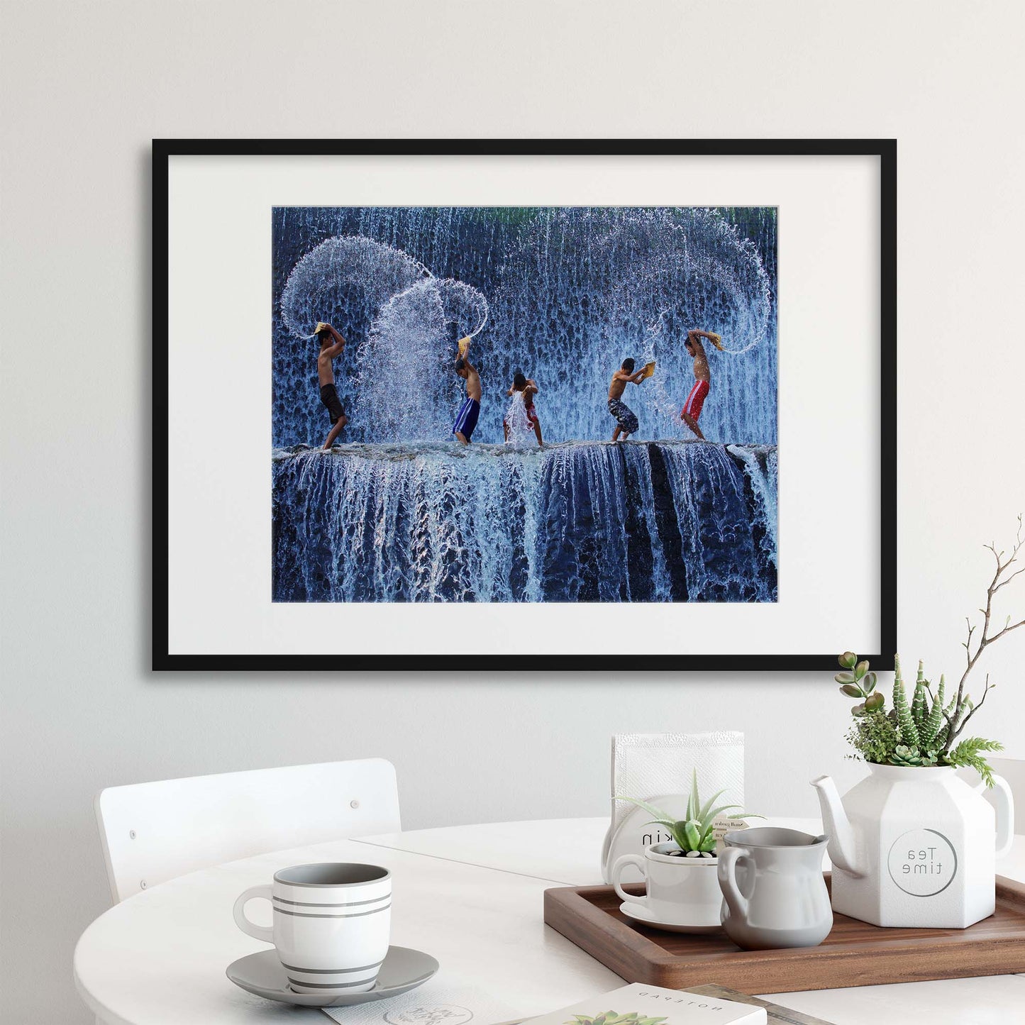 Playing with Splash by Angela Muliani Hartojo Framed Print - USTAD HOME