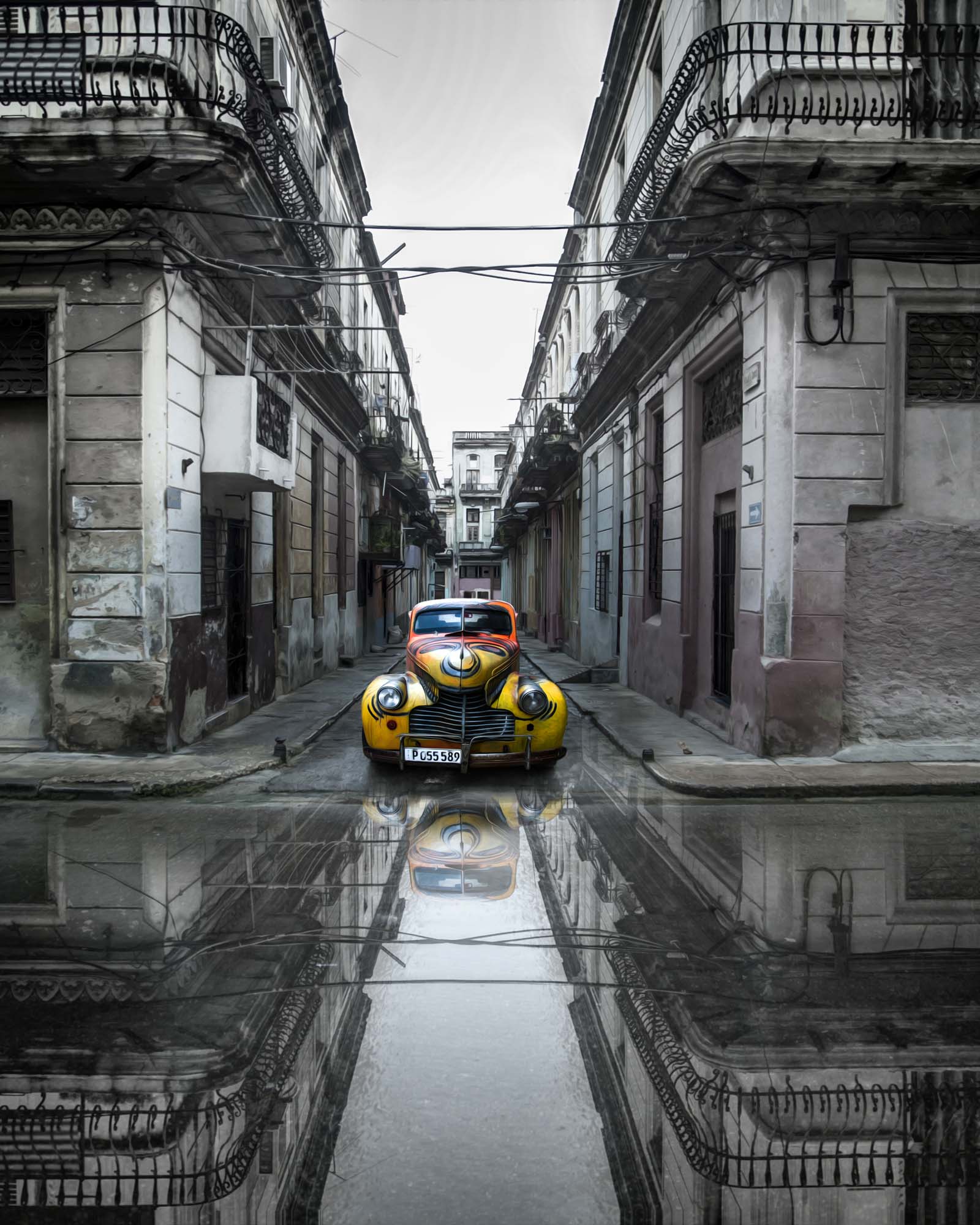 Classic Old Car in Havana, Cuba by Svetlin Yosifov Framed Print - USTAD HOME