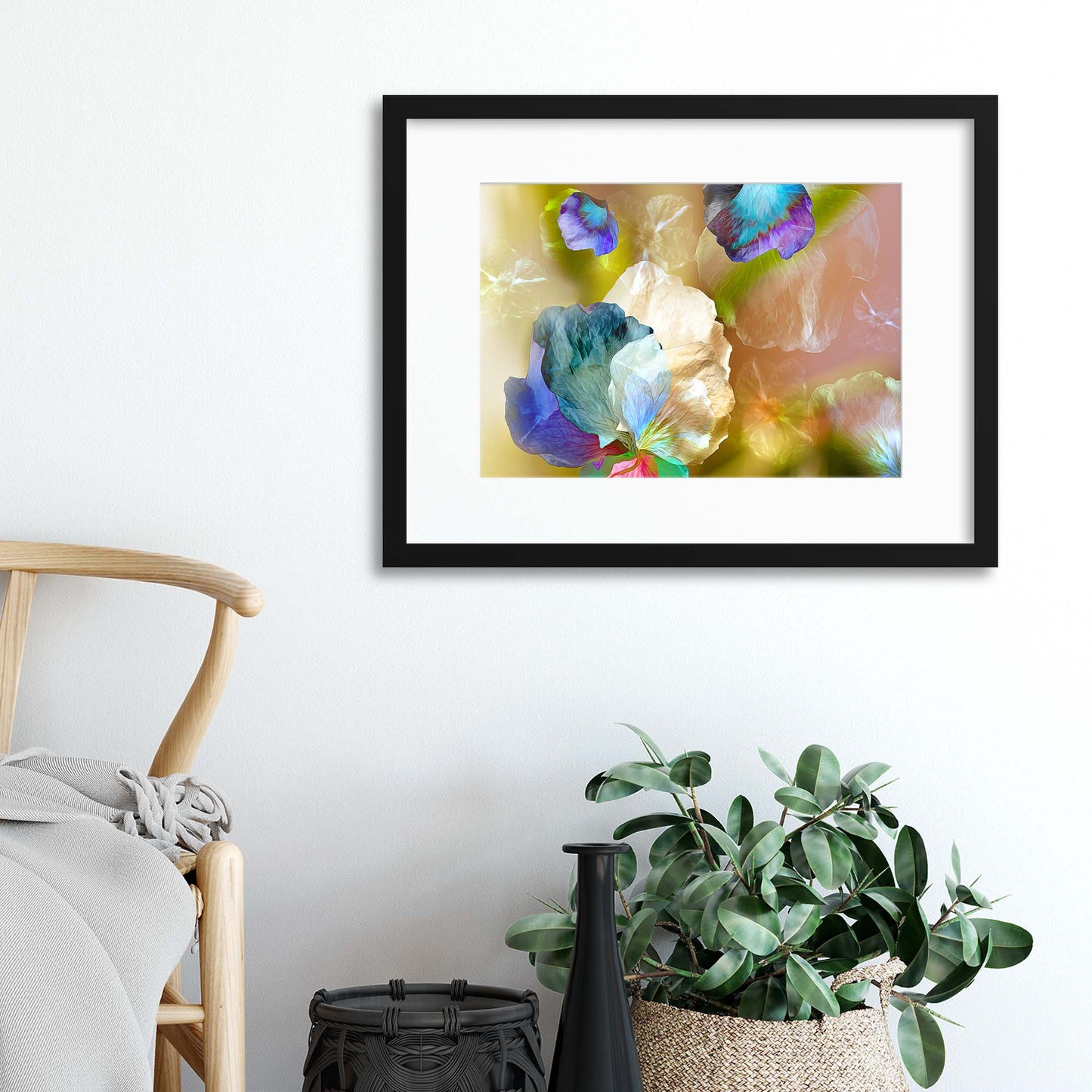 Floating Petals by Ludmila Shumilova Framed Print - USTAD HOME