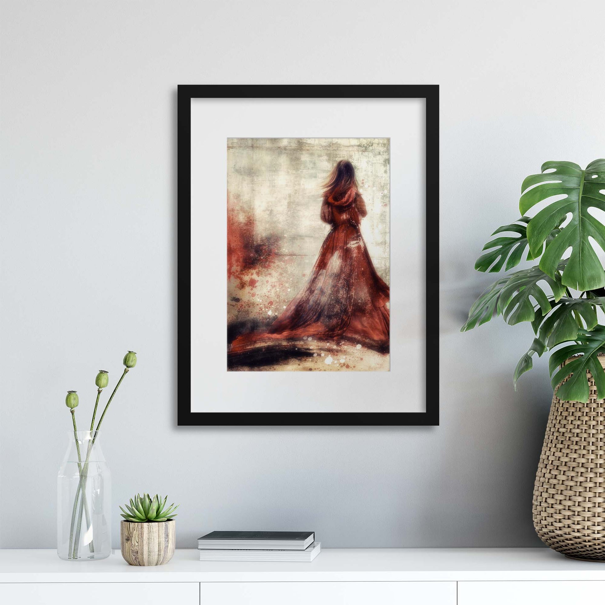 She'll Wear the Red Dress by Charlaine Gerber Framed Print - USTAD HOME