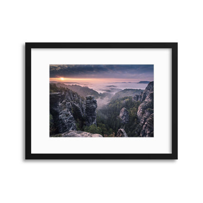 Sunrise on the Rocks by Andreas Wonisch Framed Print - USTAD HOME