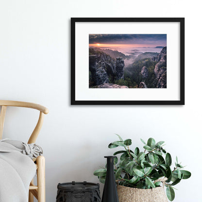 Sunrise on the Rocks by Andreas Wonisch Framed Print - USTAD HOME
