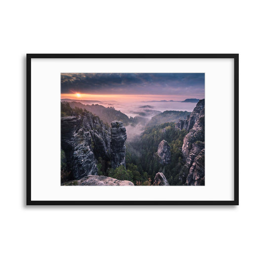 Sunrise on the Rocks by Andreas Wonisch Framed Print - USTAD HOME