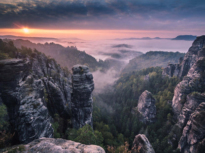 Sunrise on the Rocks by Andreas Wonisch Canvas Print - USTAD HOME