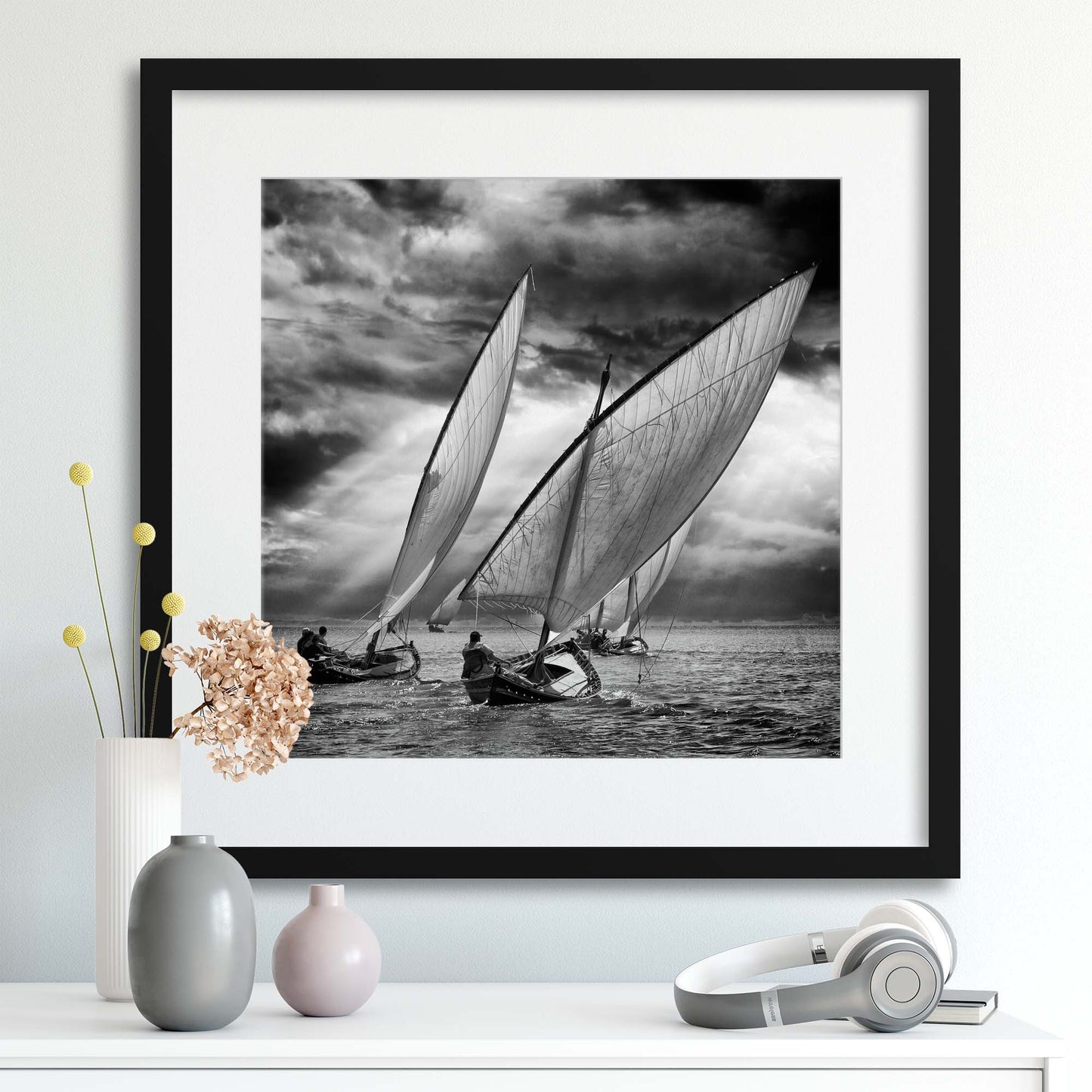 Sailboats and Light by Angel Villalba Framed Print - USTAD HOME