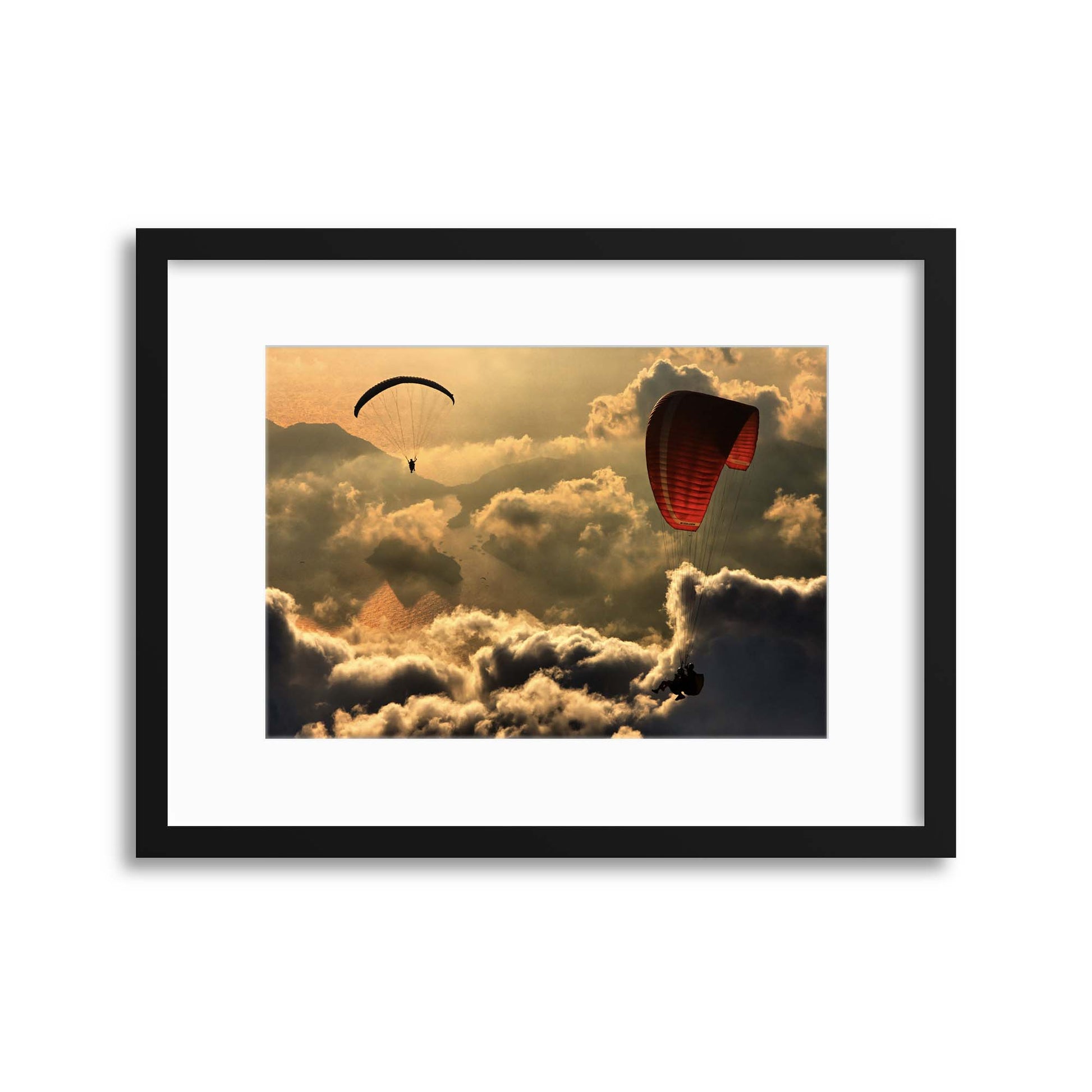 Paragliding 2 by Yavuz Sariyildiz Framed Print - USTAD HOME