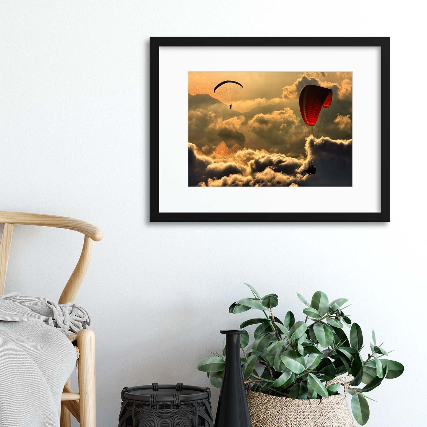 Paragliding 2 by Yavuz Sariyildiz Framed Print - USTAD HOME