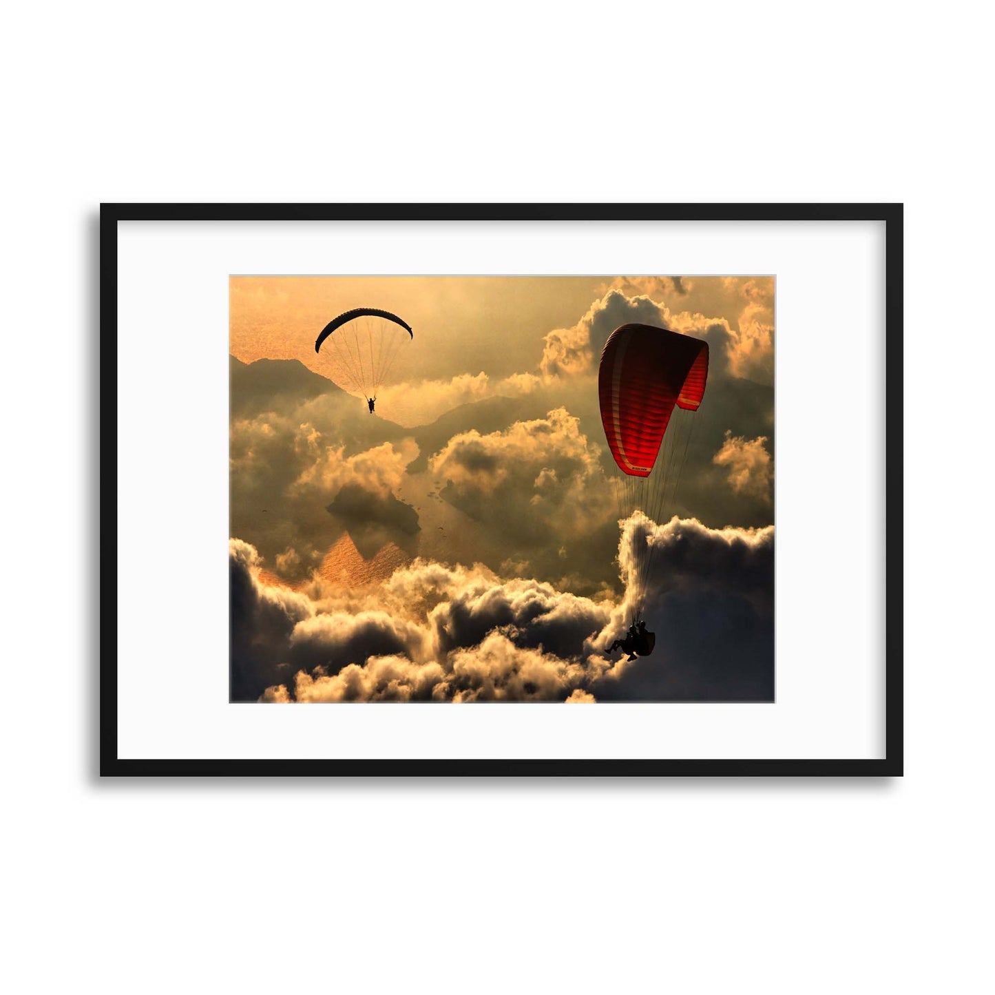 Paragliding 2 by Yavuz Sariyildiz Framed Print - USTAD HOME