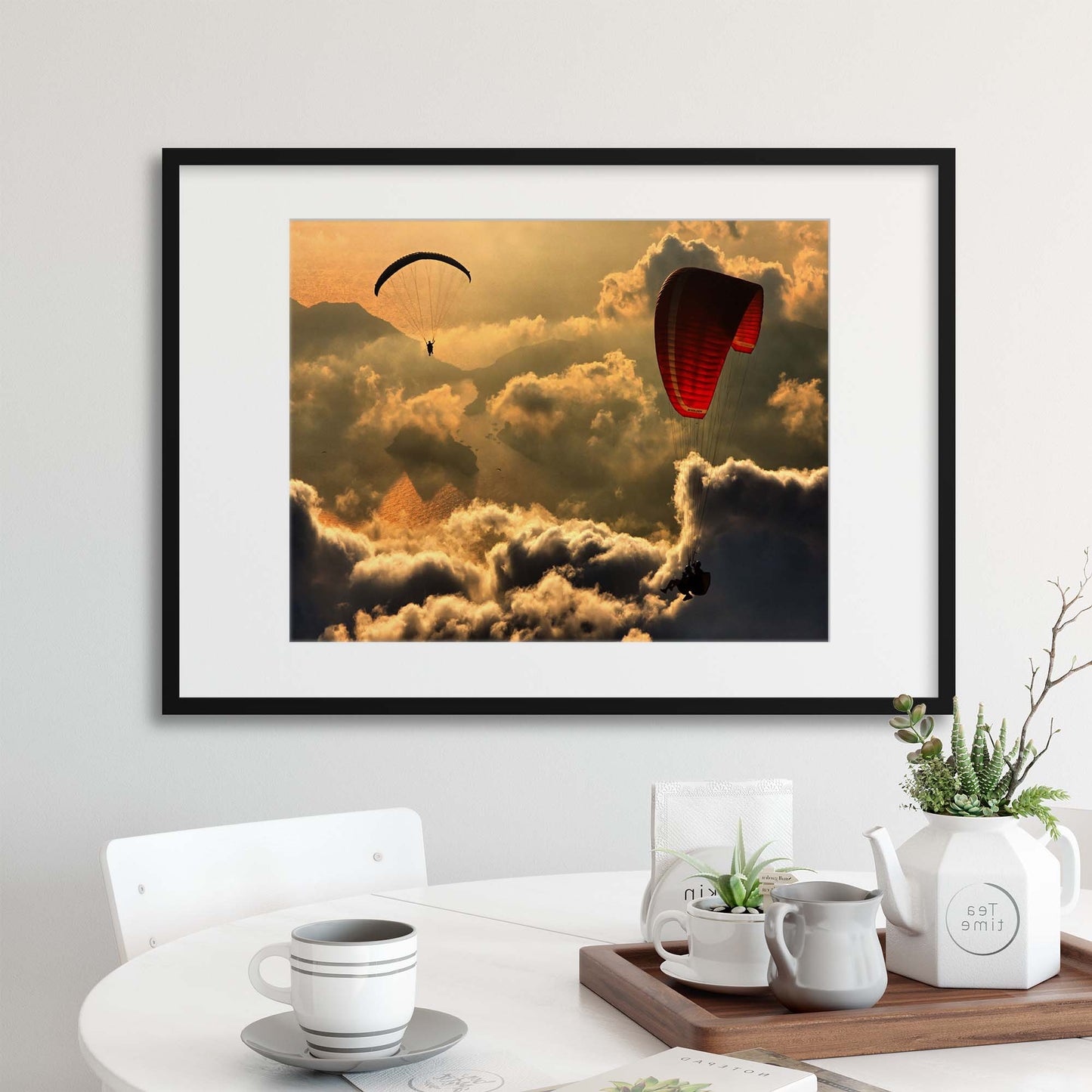 Paragliding 2 by Yavuz Sariyildiz Framed Print - USTAD HOME