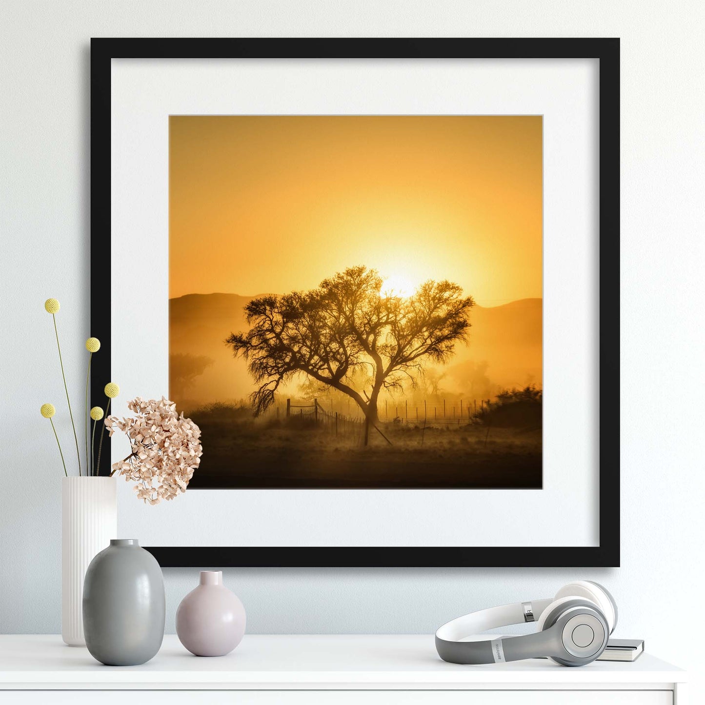 Golden Sunrise by Piet Flour Framed Print - USTAD HOME