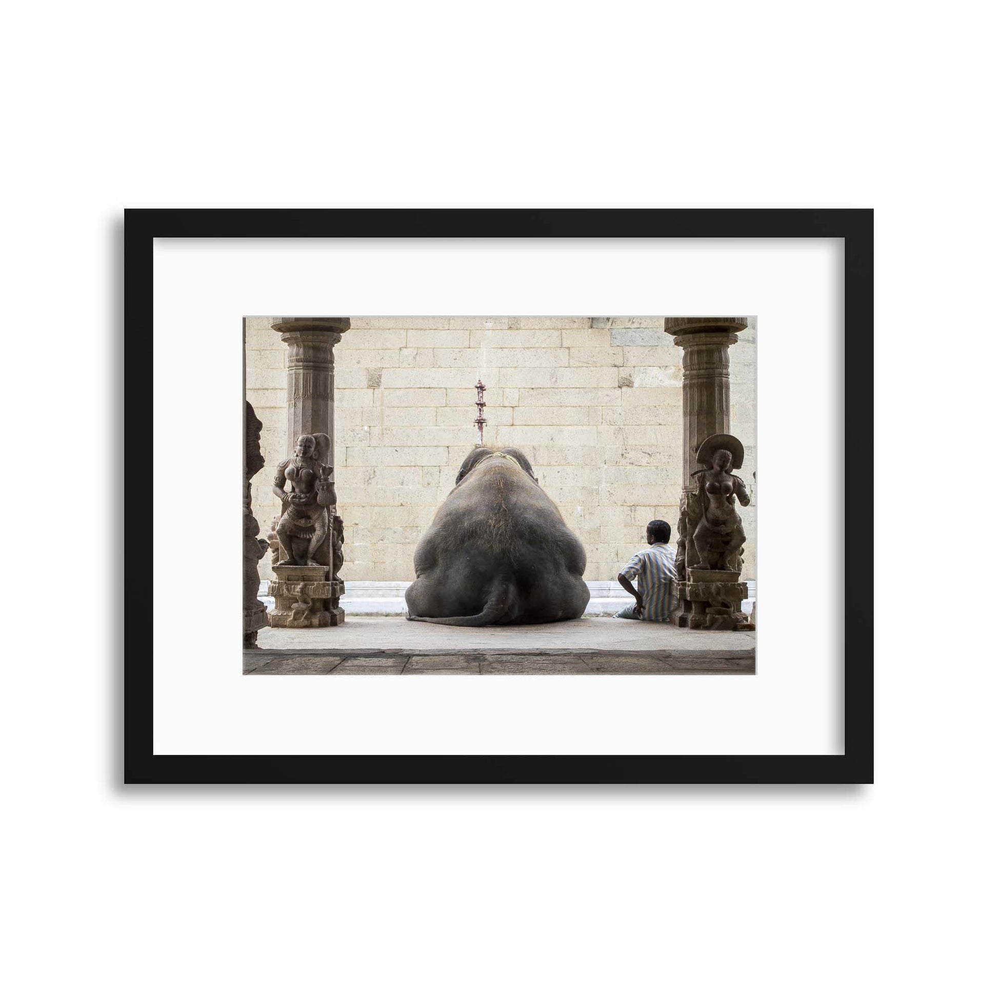 The Elephant and its Mahot by Ruhan Framed Print - USTAD HOME