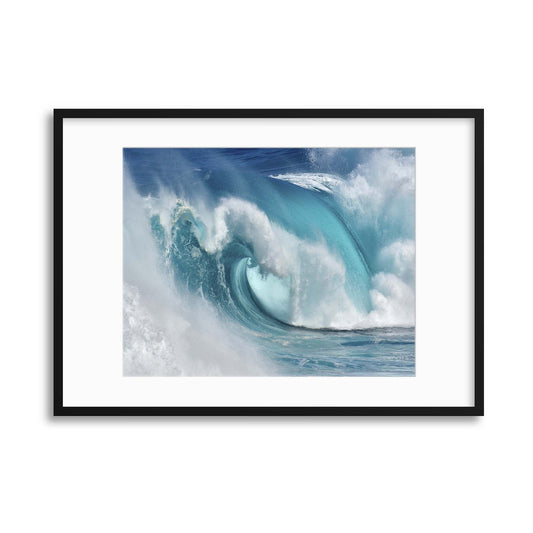 When the ocean turns into blue fire by Daniel Montero Framed Print - USTAD HOME