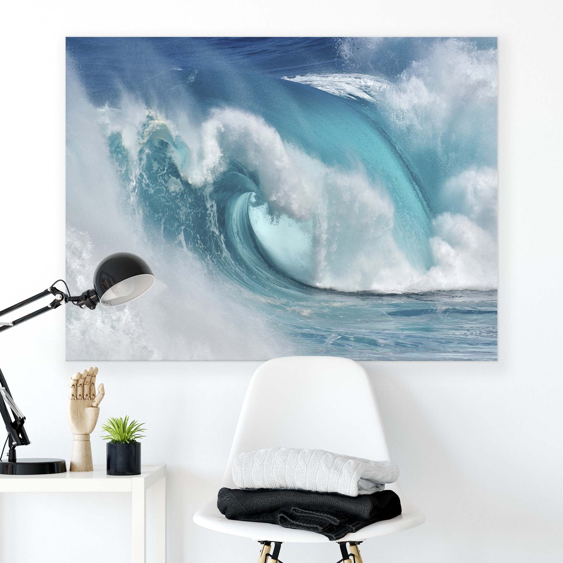 When the ocean turns into blue fire by Daniel Montero Canvas Print - USTAD HOME