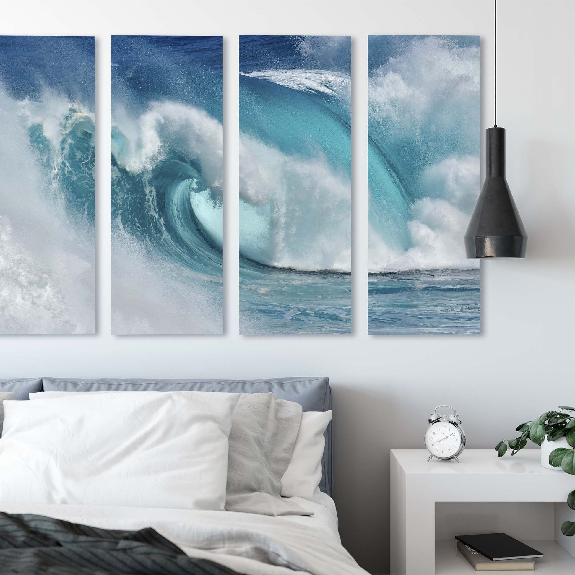 When the ocean turns into blue fire by Daniel Montero Canvas Print - USTAD HOME
