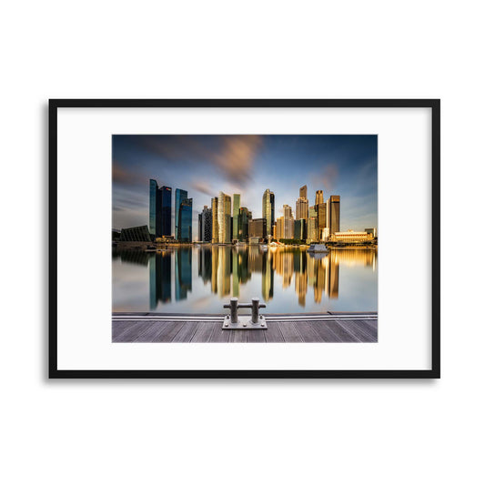 Golden Morning in SIngapore by Zexsen Xie Framed Print - USTAD HOME