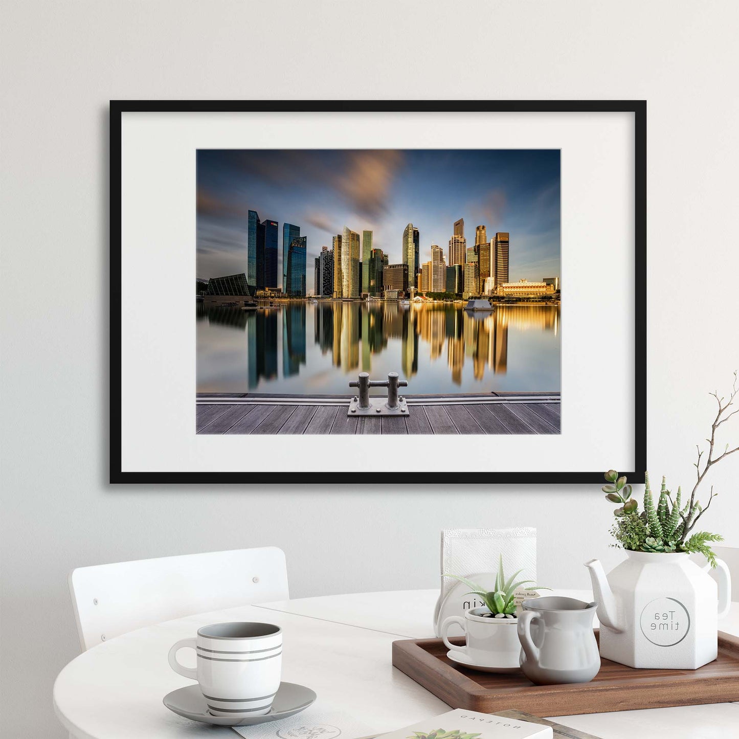Golden Morning in SIngapore by Zexsen Xie Framed Print - USTAD HOME