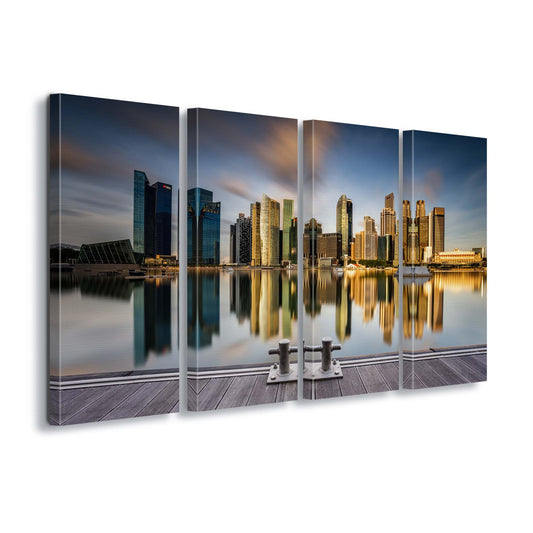 Golden Morning in SIngapore by Zexsen Xie Canvas Print - USTAD HOME