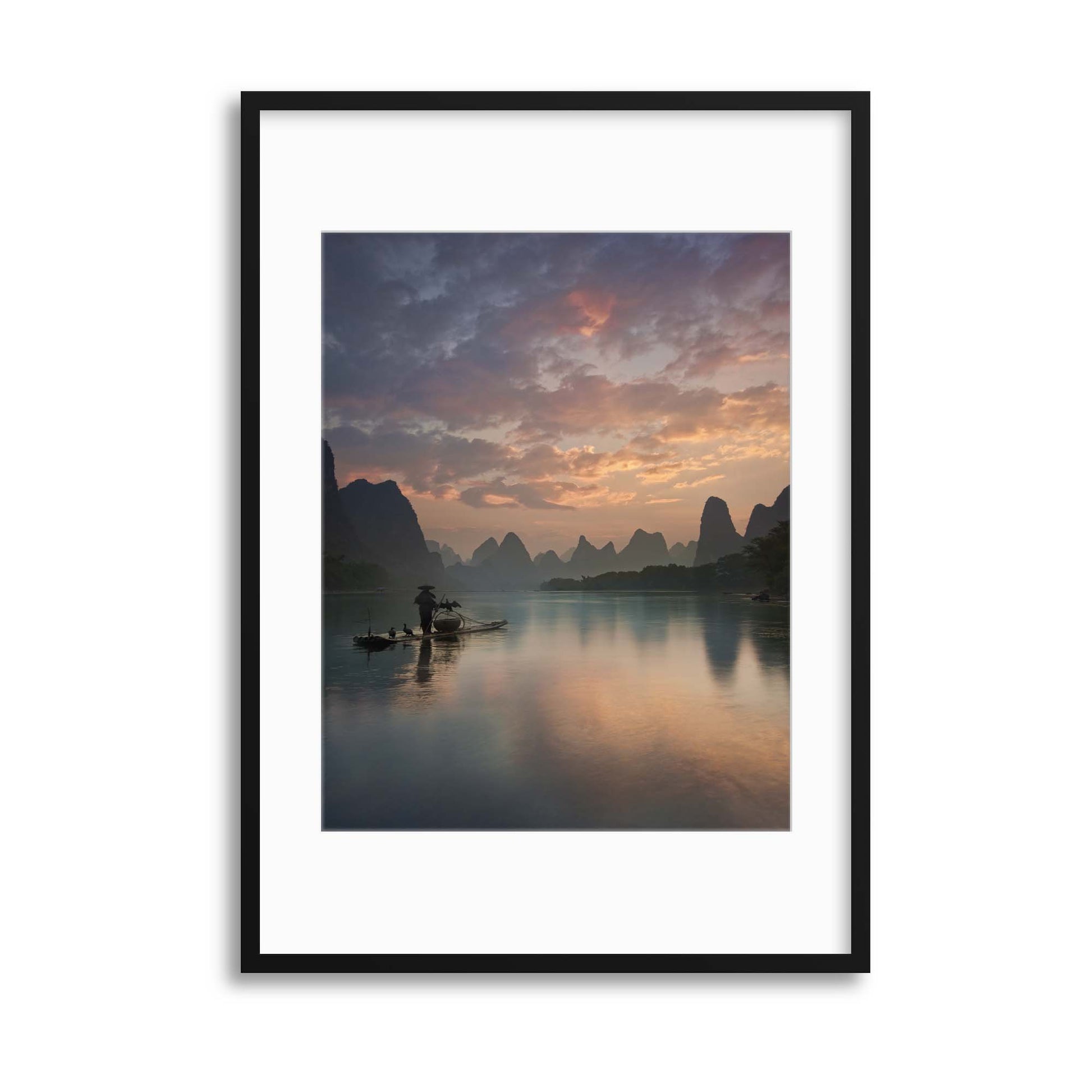 Li River Sunrise by Yan Zhang Framed Print - USTAD HOME