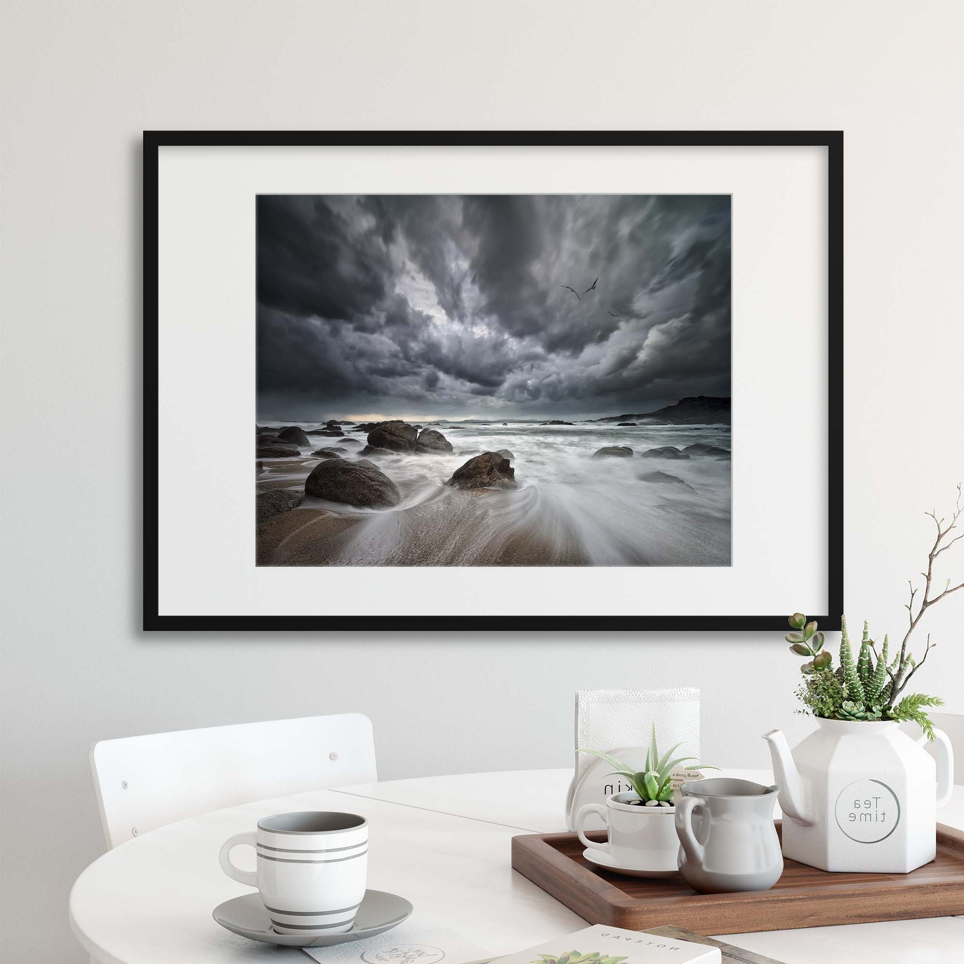 Flight over Troubled Waters by Santiago Pascual Buye Framed Print - USTAD HOME