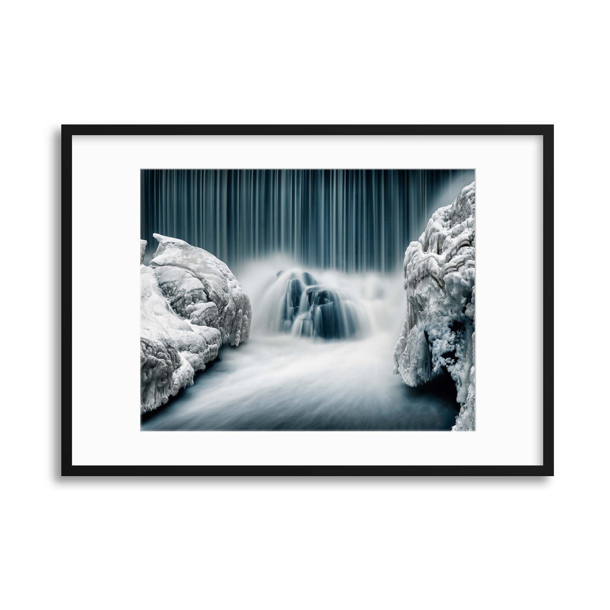Icy Falls by Keijo Savolainen Framed Print - USTAD HOME