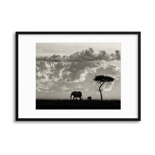 Silhouettes of Mara by Mario Moreno Framed Print - USTAD HOME