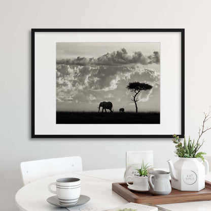 Silhouettes of Mara by Mario Moreno Framed Print - USTAD HOME