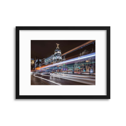 Madrid Traffic by Javier Framed Print - USTAD HOME