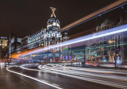 Madrid Traffic by Javier Framed Print - USTAD HOME