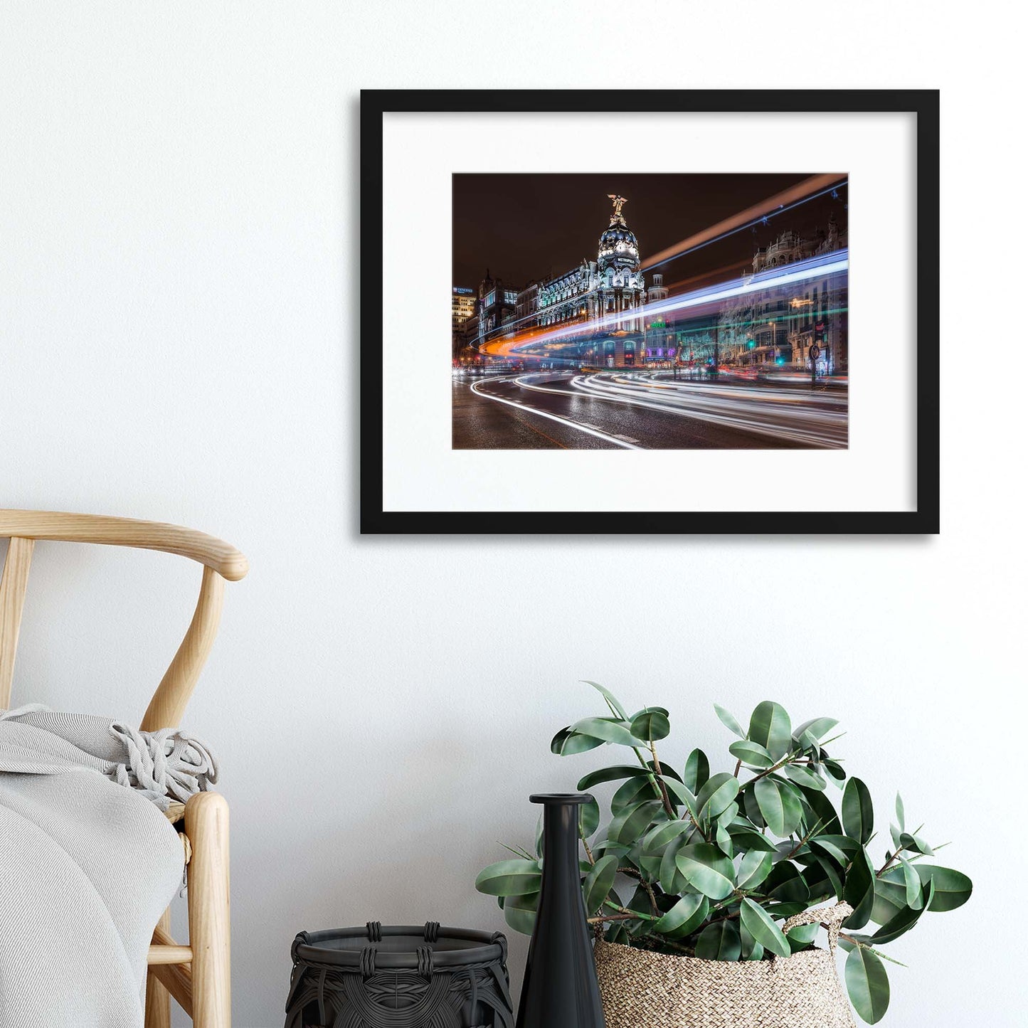 Madrid Traffic by Javier Framed Print - USTAD HOME