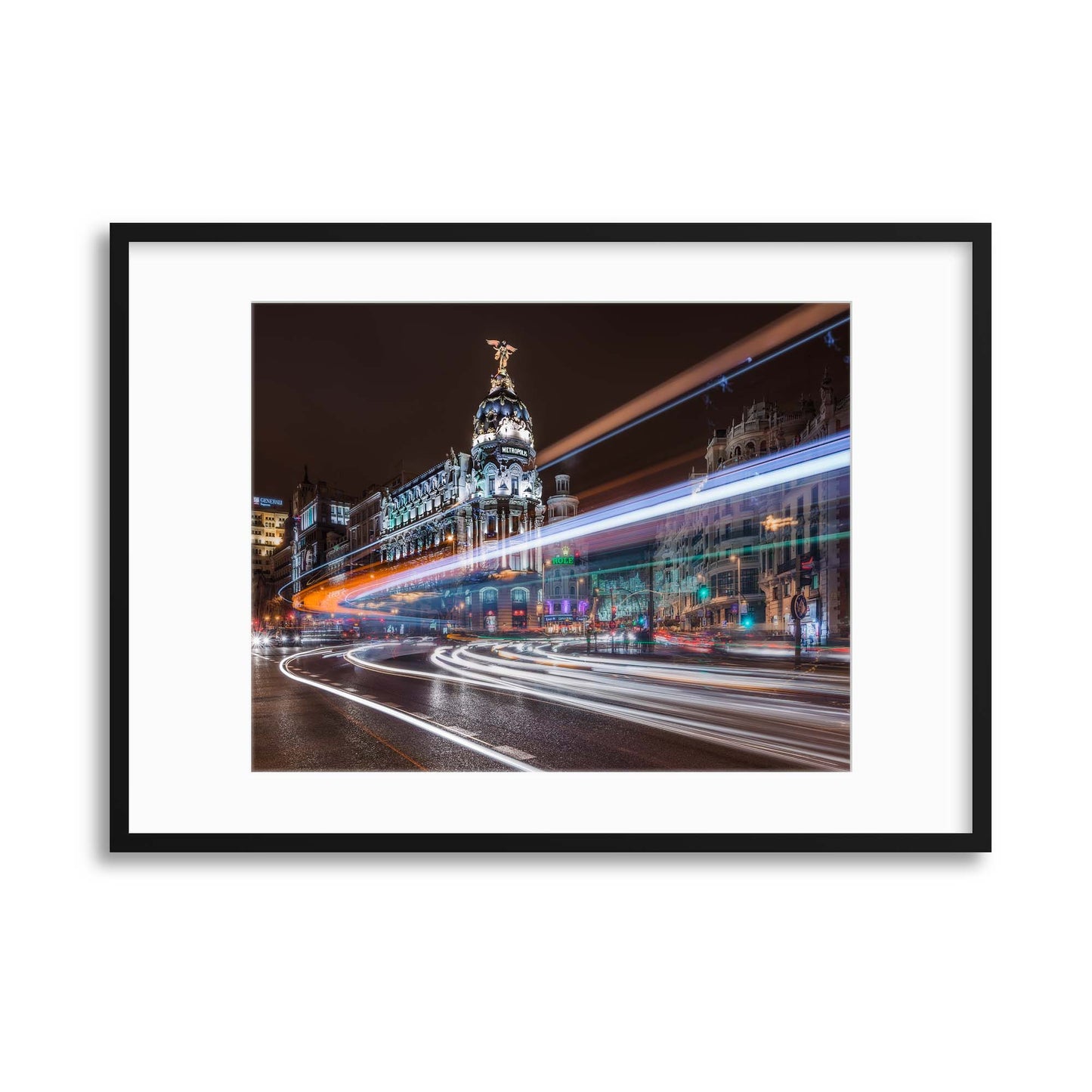 Madrid Traffic by Javier Framed Print - USTAD HOME