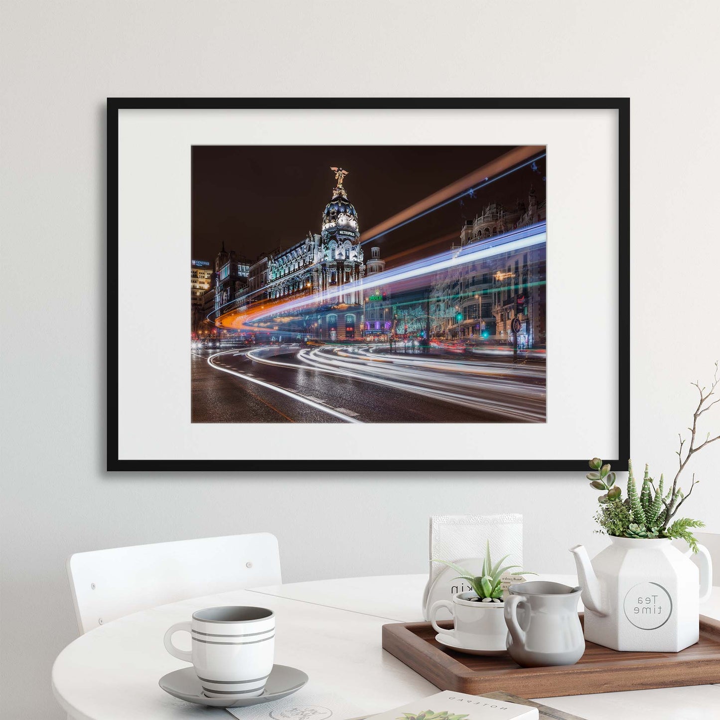 Madrid Traffic by Javier Framed Print - USTAD HOME