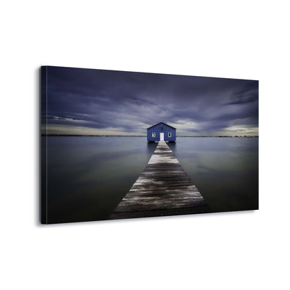 The Blue Boatshed by Leah Kennedy Canvas Print - USTAD HOME