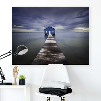 The Blue Boatshed by Leah Kennedy Canvas Print - USTAD HOME