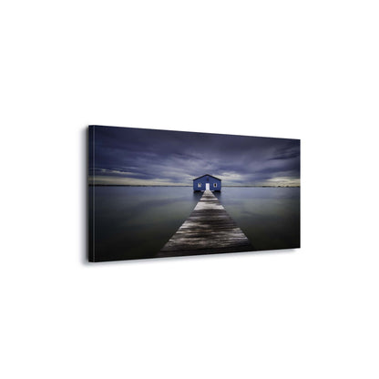 The Blue Boatshed by Leah Kennedy Canvas Print - USTAD HOME