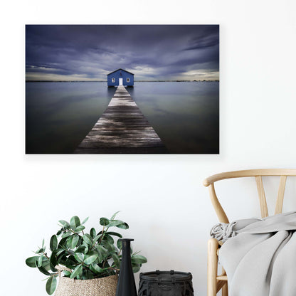 The Blue Boatshed by Leah Kennedy Canvas Print - USTAD HOME