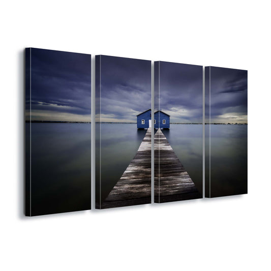 The Blue Boatshed by Leah Kennedy Canvas Print - USTAD HOME