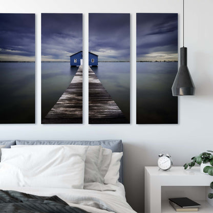 The Blue Boatshed by Leah Kennedy Canvas Print - USTAD HOME