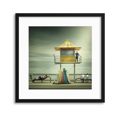 The Life Guard by Adrian Donoghue Framed Print - USTAD HOME
