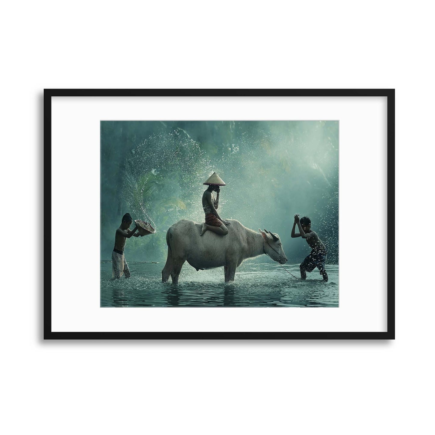 Water Buffalo by Vichaya Framed Print - USTAD HOME