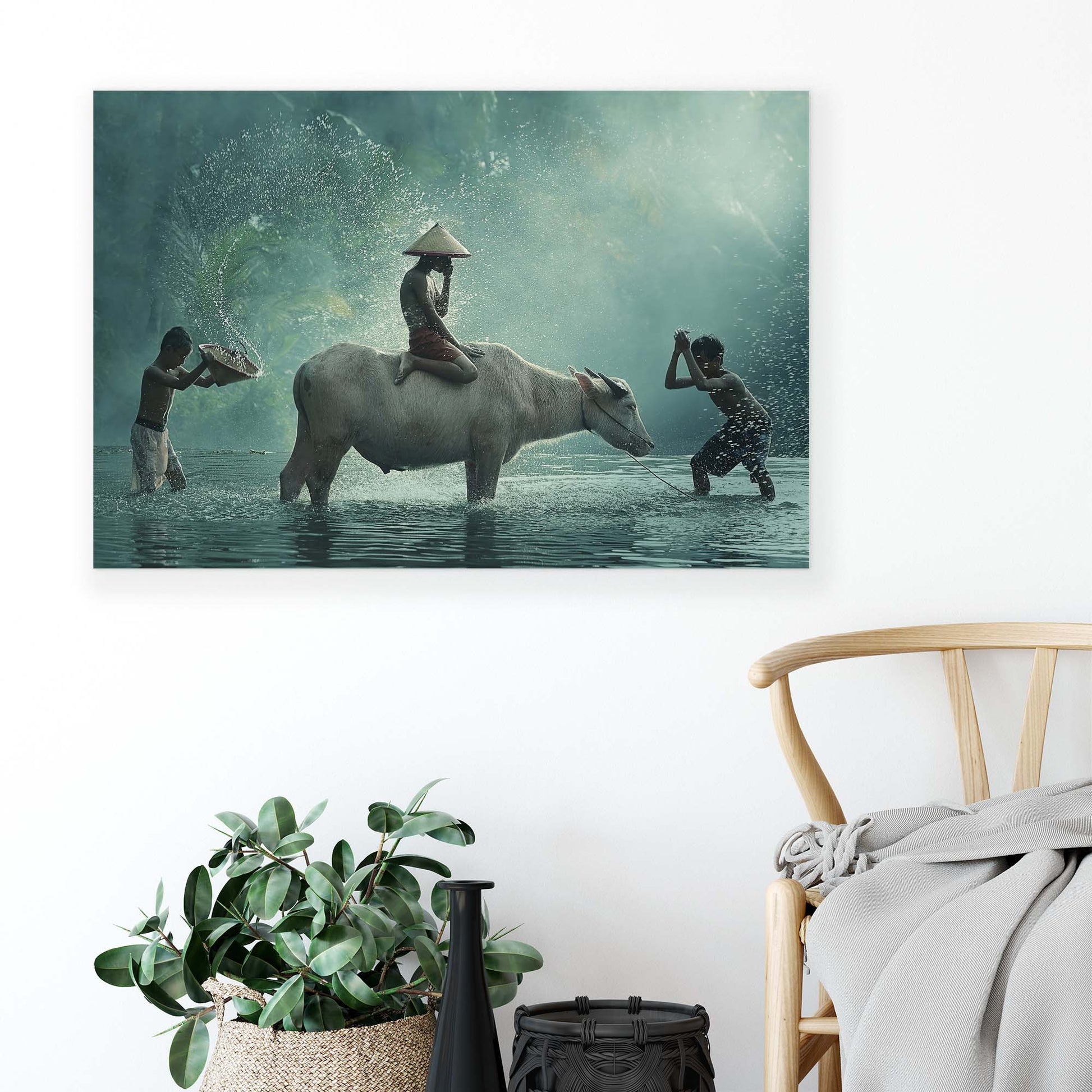 Water Buffalo by Vichaya Canvas Print - USTAD HOME