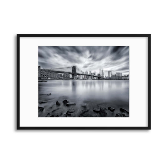 Brooklyn Bridge by Javier Framed Print - USTAD HOME