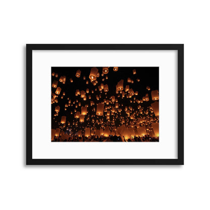 Floating Lanterns by Vichaya Framed Print - USTAD HOME