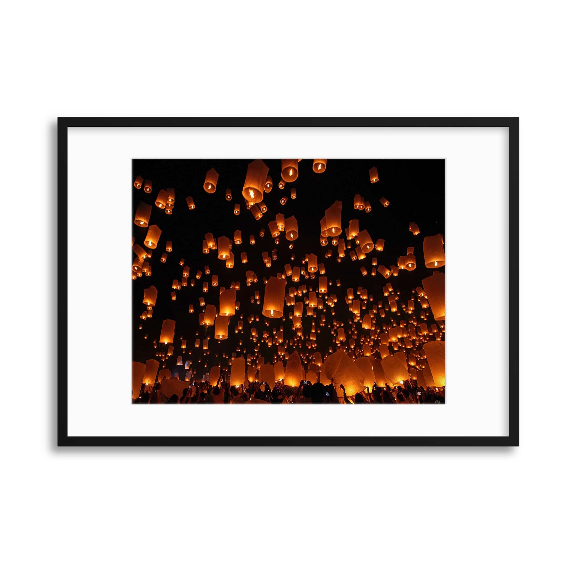 Floating Lanterns by Vichaya Framed Print - USTAD HOME