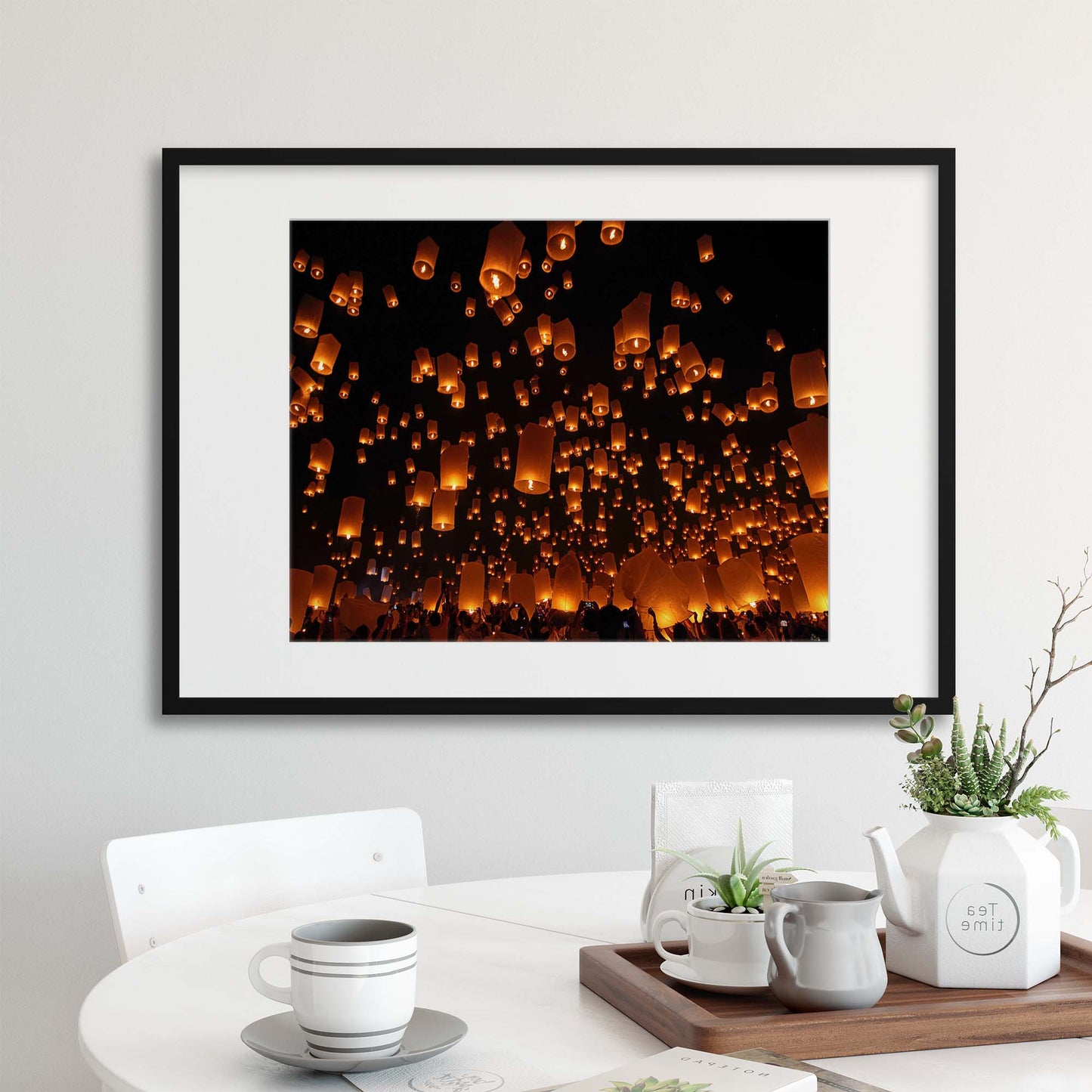 Floating Lanterns by Vichaya Framed Print - USTAD HOME