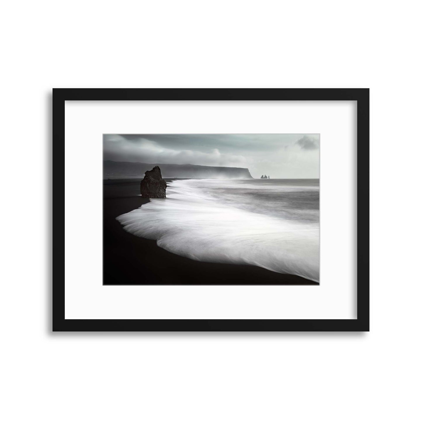 The Black Beach by Liloni Luca Framed Print - USTAD HOME