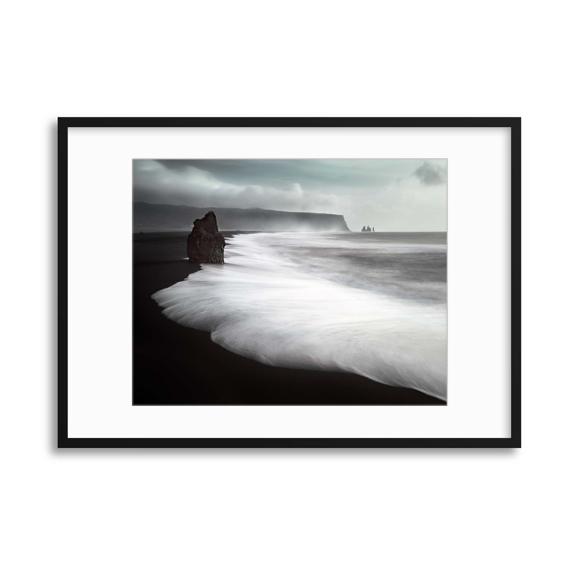 The Black Beach by Liloni Luca Framed Print - USTAD HOME