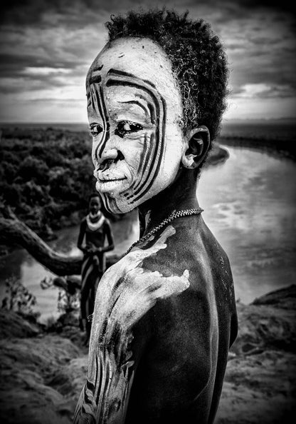 A Boy of the Karo Tribe, Omo Valley Ethiopia by Joxe Inazio Kuesta Framed Print - USTAD HOME