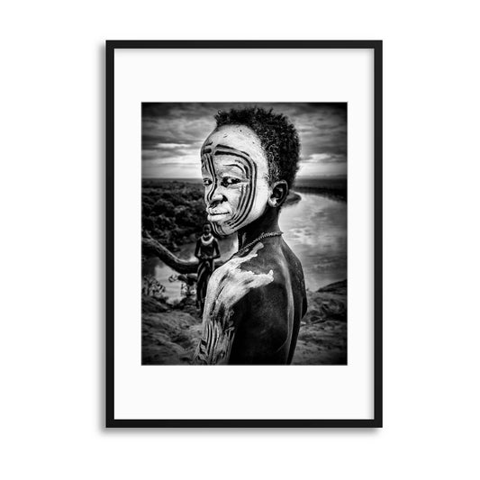 A Boy of the Karo Tribe, Omo Valley Ethiopia by Joxe Inazio Kuesta Framed Print - USTAD HOME