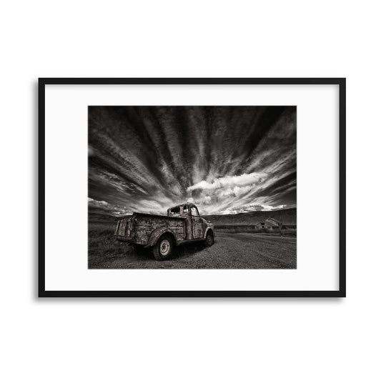 Old Truck (Mono) by &THORN;orsteinn H. Ingibergsson Framed Print - USTAD HOME