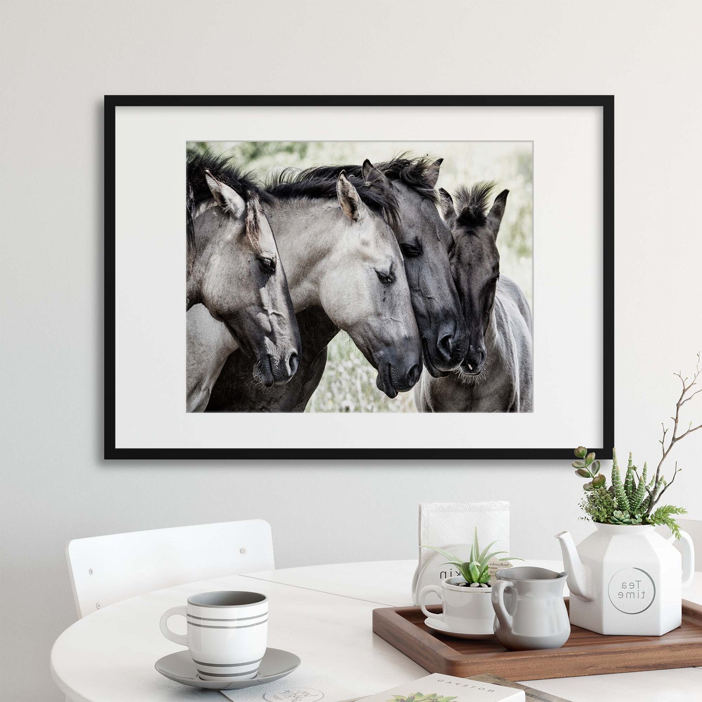 Four Konik Horses by Jaap Framed Print - USTAD HOME